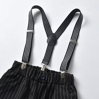 Load image into Gallery viewer, 2 Piece Toddler Boy Bow Tie Fox Print  Shirt And Stripe Suspender Shorts Set Wholesale 99441339
