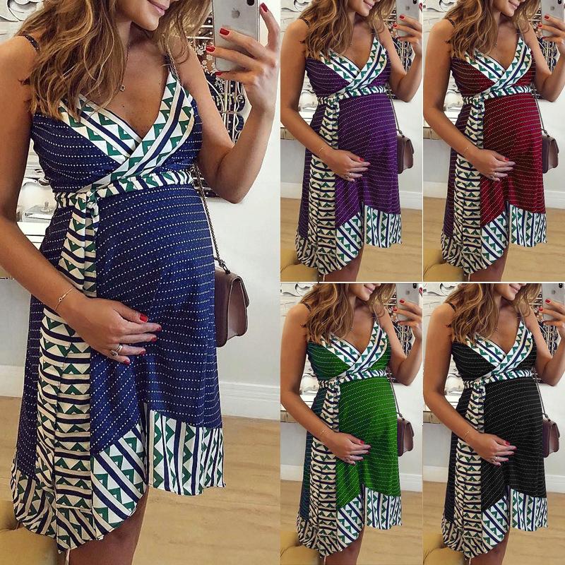 Maternity Boho Belted Cami Dress Wholesale 71591321