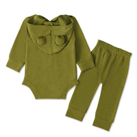 Load image into Gallery viewer, 2 Pieces Set Baby Solid Color Hooded Bodysuit And Pants Wholesale 9091021
