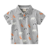 Load image into Gallery viewer, Sumer Animal Print Kid Boy Polo Shirt Wholesale 4697638
