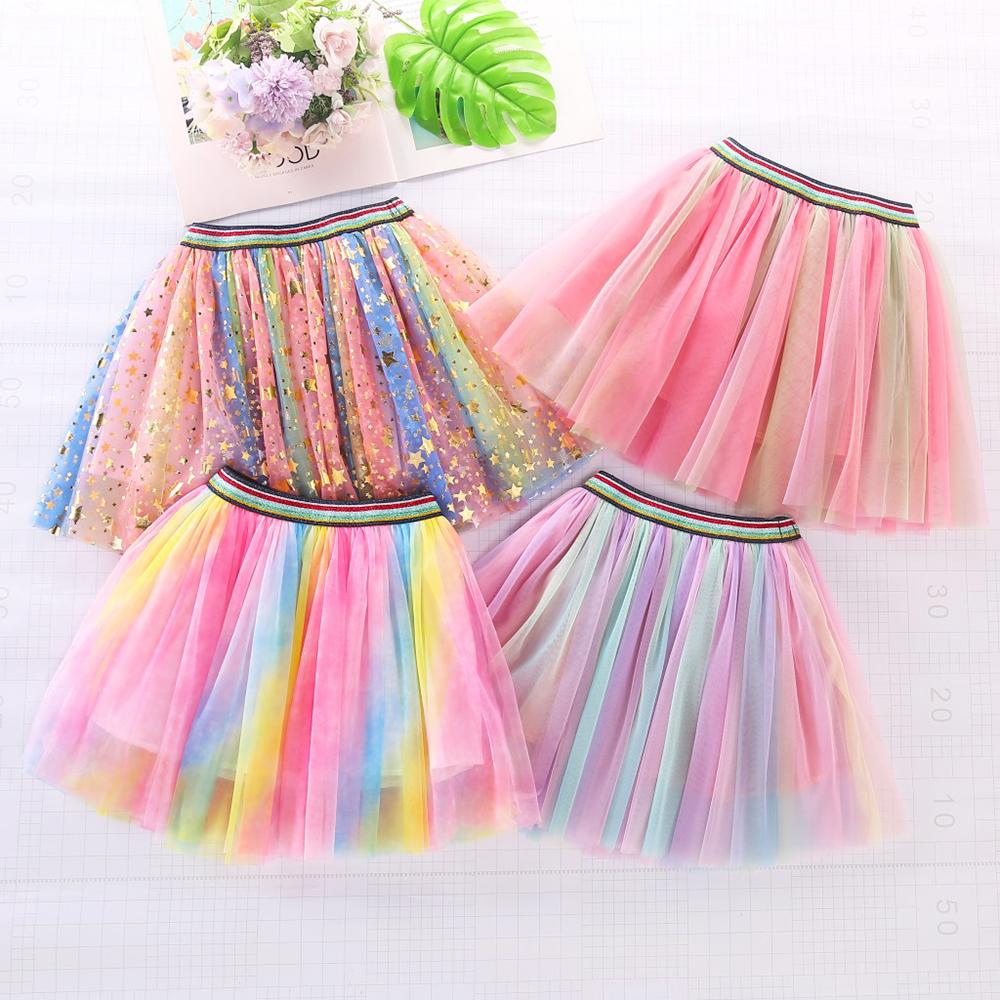 Kid Girl Rainbow Gradient Tutu Skirt Wholesale 5301739