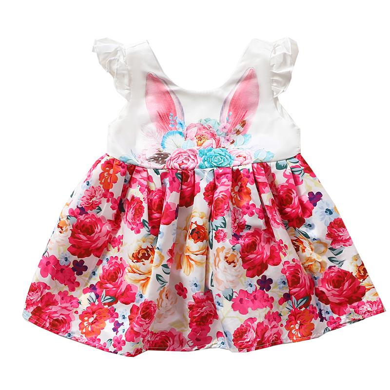 Kid Girl Ears Flower Graphic Dress Wholesale 40391667