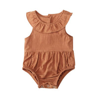 Load image into Gallery viewer, Baby Girl Ruffle Collar Solid Color Onesie Wholesale 76251436
