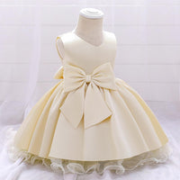 Load image into Gallery viewer, Little Girl Bow Front Mesh Princess Dress Wholesale 85161274
