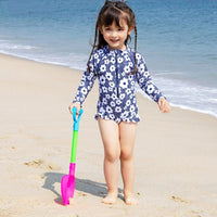 Load image into Gallery viewer, Little Girl Flower Pattern Long Sleeve Swimwear And Hat Wholesale 7098608
