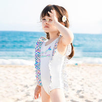 Load image into Gallery viewer, One-piece Girl Mermaid Print Swimsuit And Hat Wholesale 4469606

