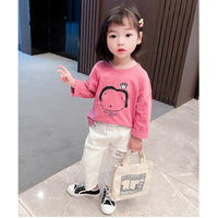 Load image into Gallery viewer, Little Girl White Distressed Pants Wholesale 46041754
