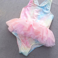 Load image into Gallery viewer, Kid Girl Mermaid One Piece Mesh Tank Swimsuit And Hat Wholesale 14331104
