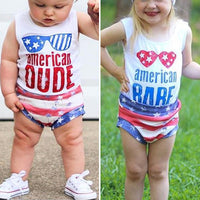 Load image into Gallery viewer, Baby Toddler American Dude Or Baby Outfit Tank Top Match Stripe Shorts Set Wholesale 9063020
