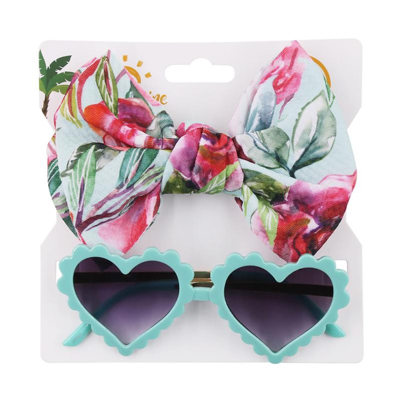 Little Girl Love Heart Frame Sunglasses And Headband Wholesale 8955052
