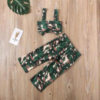 Load image into Gallery viewer, Two-Piece Girl Camo Outfit Knotted Cami Top And Pants Wholesale 8192563
