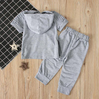 Load image into Gallery viewer, 2-Piece Little Boy Solid Color Set Hooded Top And Pants  Wholesale 4385027
