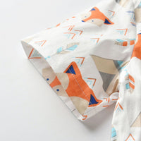 Load image into Gallery viewer, 2 Piece Toddler Boy Bow Tie Fox Print  Shirt And Stripe Suspender Shorts Set Wholesale 99441339
