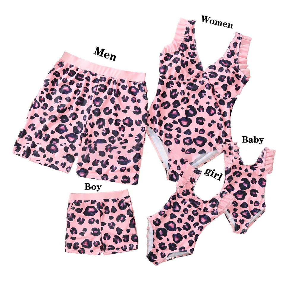 Family Matching Leopard Swimwear In Pink  Wholesale 96644533