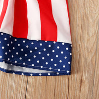 Load image into Gallery viewer, Little Girl Independence Day Star Polka Dots Pattern Stripe Dress Wholesale 2637015
