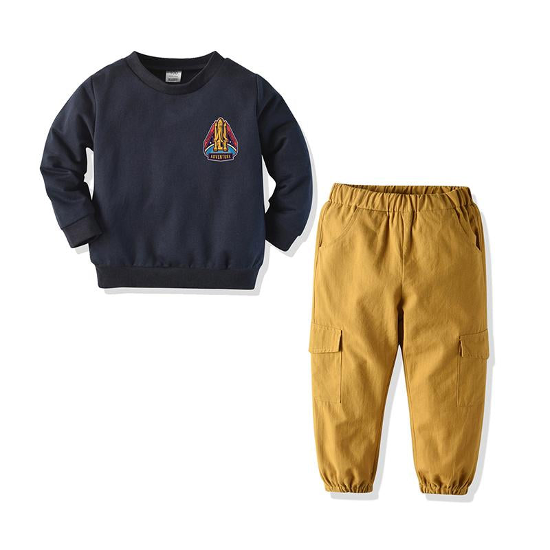 2 Pieces Kid Boy Set Sweatshirt & Cargo Pants Wholesale 18224466