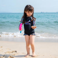 Load image into Gallery viewer, One-piece Girl Mermaid Print Long Sleeve Swimsuit And Hat Wholesale 7771605
