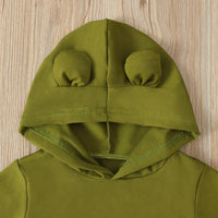 Load image into Gallery viewer, 2 Pieces Set Baby Solid Color Hooded Bodysuit And Pants Wholesale 9091021
