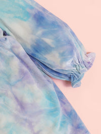 Load image into Gallery viewer, Baby Girl Tie Dye Ruffle Trim Dress Wholesale 47344362
