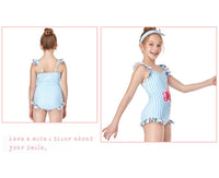 Load image into Gallery viewer, Kid Girl Flamingo Stripe One Piece Swimsuit Wholesale 9830491
