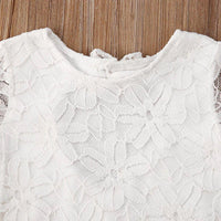 Load image into Gallery viewer, Two Pieces Kid Girl Lace Flower Top &amp; Lace Trimming Shorts Set Wholesale 4768561
