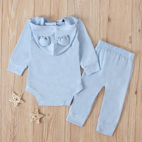 Load image into Gallery viewer, 2 Pieces Set Baby Solid Color Hooded Bodysuit And Pants Wholesale 9091021
