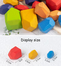 Load image into Gallery viewer, 30 Pcs Colorful Wooden Stacking Rock Toy Wholesale 4597430
