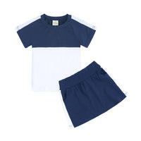 Load image into Gallery viewer, 2 Pieces Kid Colorblock Set Raglan Sleeve Tee With Shorts Wholesale 2525067
