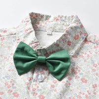 Load image into Gallery viewer, 2 Pieces Toddler Kid Boy Floral Bowtie Shirt And Suspender Shorts Set Wholesale 3061157
