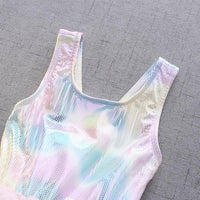 Load image into Gallery viewer, Kid Girl Mermaid One Piece Mesh Tank Swimsuit And Hat Wholesale 19561110
