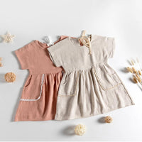 Load image into Gallery viewer, Toddler Kid Girl Dual Pocket Solid Color Dress Wholesale 54881448
