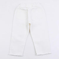 Load image into Gallery viewer, Little Girl White Distressed Pants Wholesale 46041754
