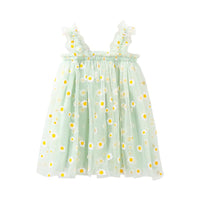 Load image into Gallery viewer, Little Girl Embroidery Daisy Flower Mesh Cami Dress  Wholesale 0056747
