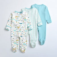 Load image into Gallery viewer, 3-pack Infant Unisex Print Cartoon Footie Jumpsuit Wholesale 17312088
