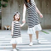 Load image into Gallery viewer, Kid Girl Stripe Ruffle Hem Tank Dress Wholesale 59911092
