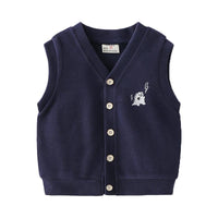 Load image into Gallery viewer, Kid Boy Embroidery Dinosaur Button Sweater Vest Wholesale 3556656
