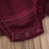 Load image into Gallery viewer, 2 Pieces Baby Girl Muslin Mesh Solid Color Romper Dress With Headband Wholesale 1192569
