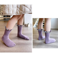 Load image into Gallery viewer, Girl Socks Foral Trim Wholesale 01961271
