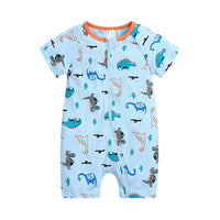 Load image into Gallery viewer, Baby Boy Zipper Dinosaur Print Romper Wholesale 375114
