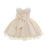 Load image into Gallery viewer, Little Girl Bow Front Mesh Princess Dress Wholesale 85161274
