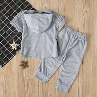 Load image into Gallery viewer, 2-Piece Little Boy Solid Color Set Hooded Top And Pants  Wholesale 4385027
