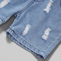 Load image into Gallery viewer, 2 Pieces Kid Boy Crazy Monster T-shirt Matching Ripped Denim Shorts Set Wholesale 72321881
