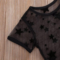 Load image into Gallery viewer, Three Pieces Kid Girl Star Mesh Top &amp; Cropped Cami Top &amp; Ripped Jeans Onesie Wholesale 1214553
