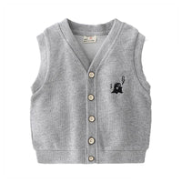 Load image into Gallery viewer, Kid Boy Embroidery Dinosaur Button Sweater Vest Wholesale 3556656
