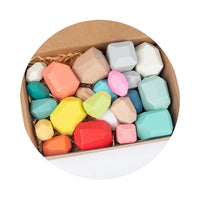 Load image into Gallery viewer, 30 Pcs Colorful Wooden Stacking Rock Toy Wholesale 4597430
