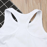 Load image into Gallery viewer, 2 Pieces Little Girl Independence Day Outfit Miss USA Print Tank Top &amp; Star Stripe Denim Shorts Wholesale 2617019
