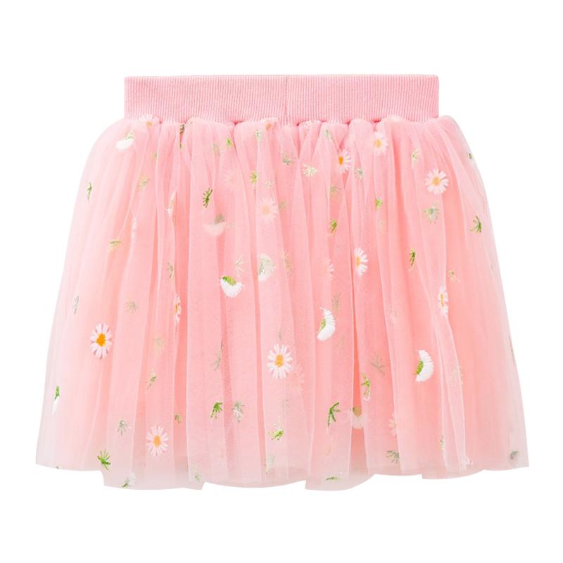Kid Girl Embroidery Daisy Flower Mesh Skirt  Wholesale 9111746