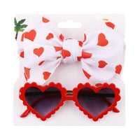 Load image into Gallery viewer, Little Girl Love Heart Frame Sunglasses And Headband Wholesale 8955052

