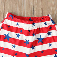 Load image into Gallery viewer, Baby Toddler Happy 4th Of July Tank Top And Pom Pom Hem Star Print Shorts Set Wholesale 4783016
