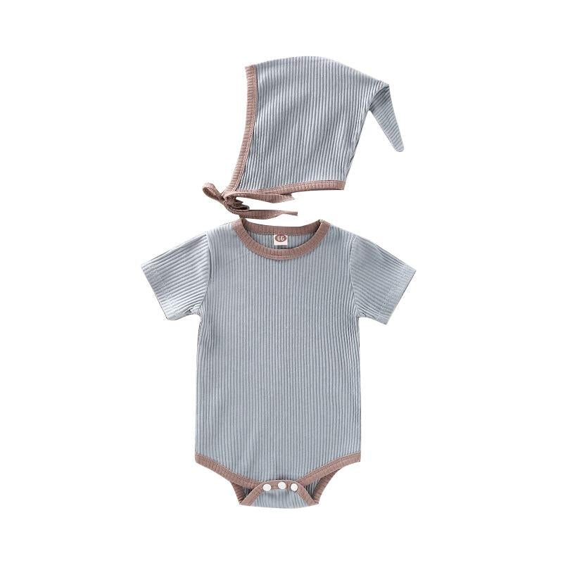 Two-Piece Baby Ribbed Onesie With Hat  Wholesale 8872582